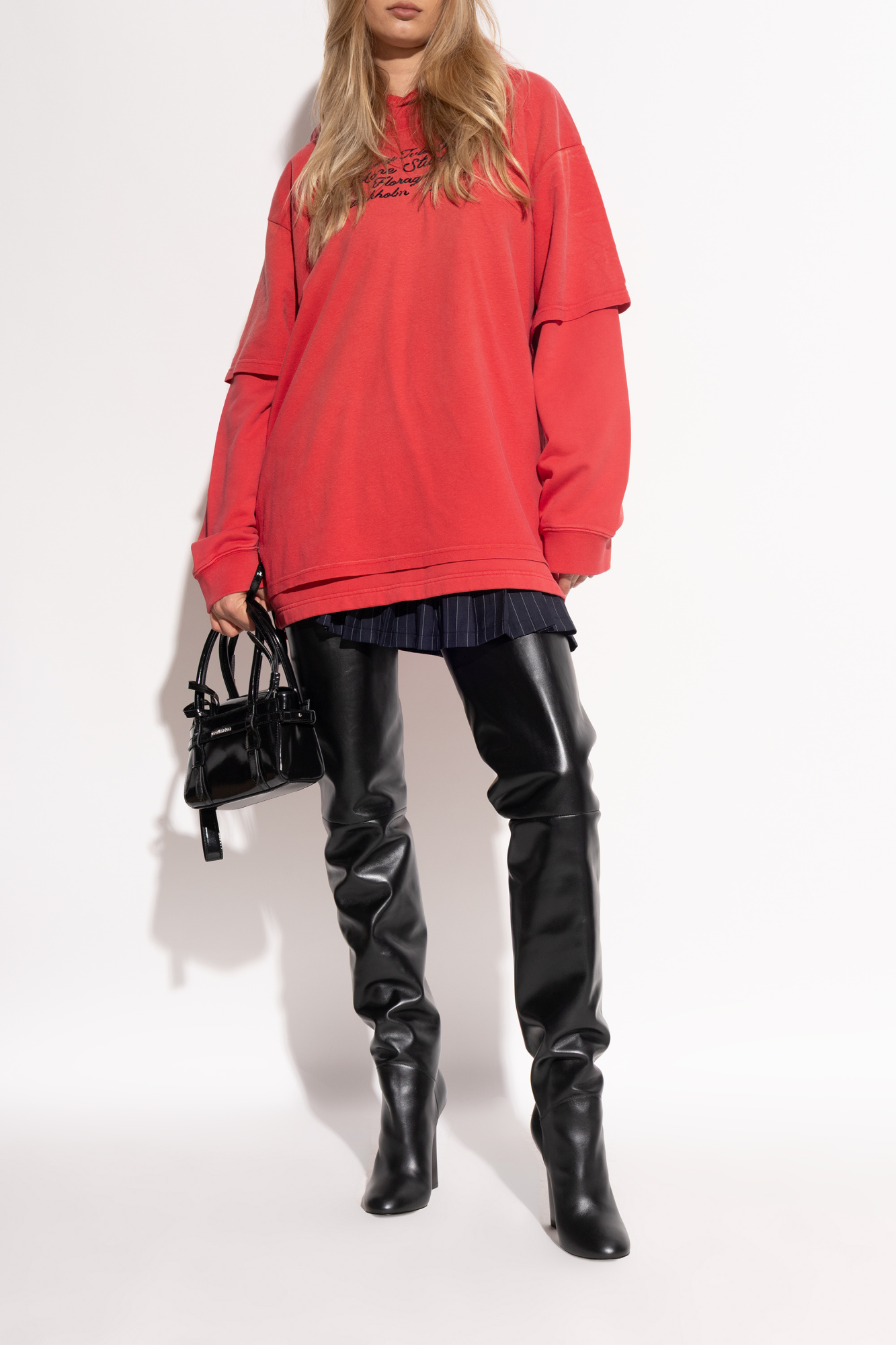 Black Over-the-knee leather boots 'Twin' Dsquared2 - Vitkac